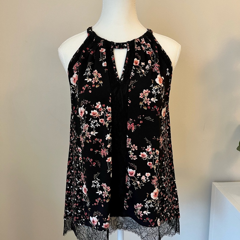 White House Black Market Floral Halter Top